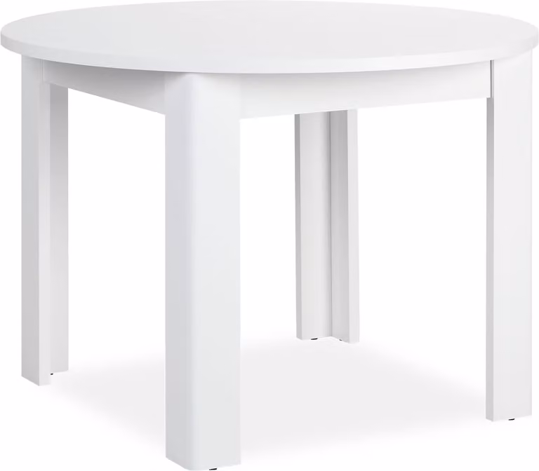 Homestyle4u Tavolo da pranzo rotondo Ø 106 cm Bianco Tavolo da pranzo Tavolo in legno Tavolo da cucina in legno