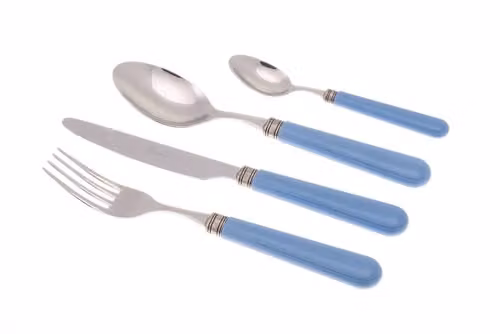 Servizio Set di Posate 24 Pezzi in Acciaio Inox Rivadossi Sandro Mistral Azzurro