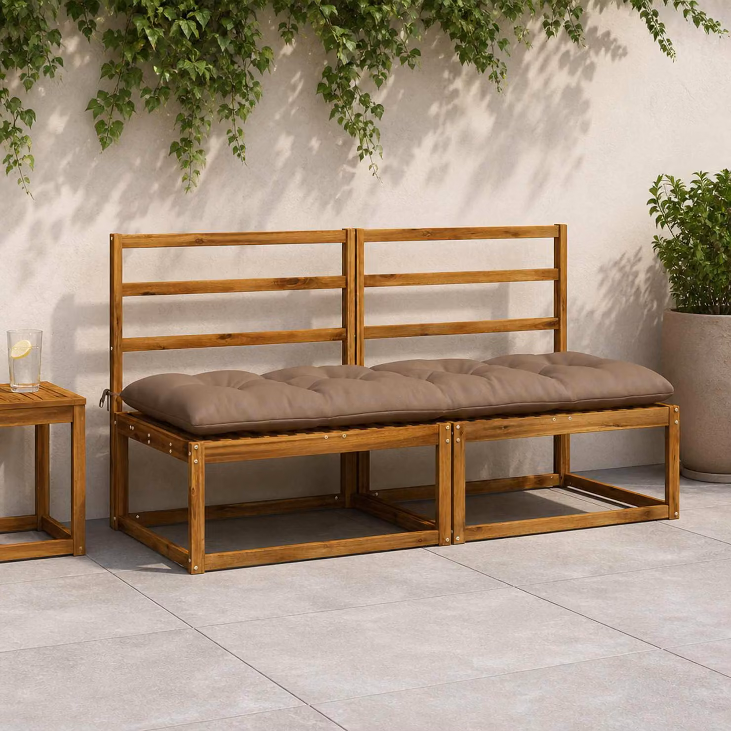 vidaXL Cuscino per panchina VIANEN 100% Poliestere Tortora
