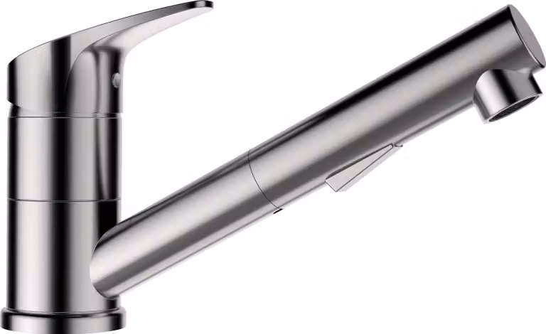 Rubinetto da cucina con doccetta Schock Evinas finitura acciaio inox 577120