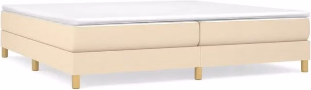 Letto matrimoniale DESIGN IN con struttura a rete a molle in tessuto beige L: 200 cm x P: 203 cm
