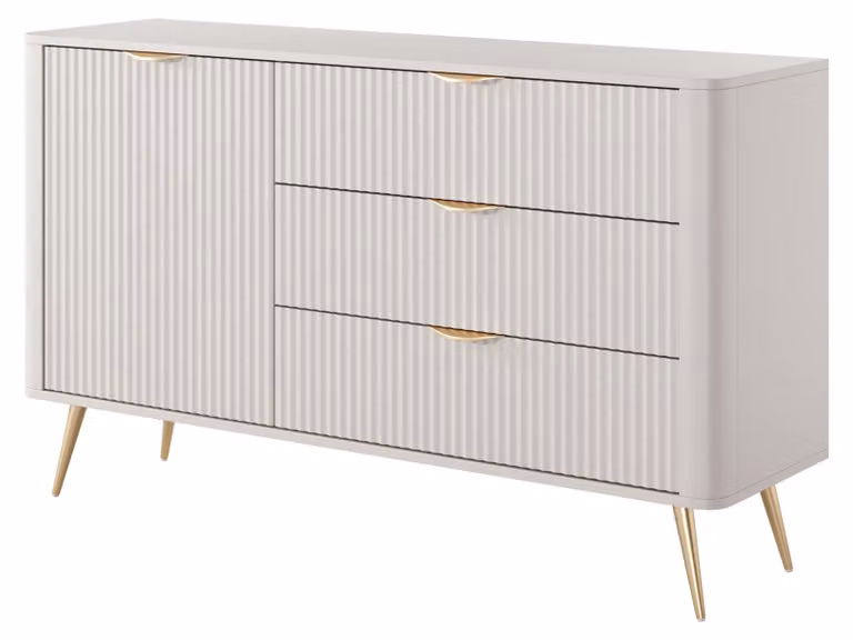 Comodino, colore beige, 138 x 81,2 x 38 cm, dimensioni esterne: 138 x 81,2 x 38 cm