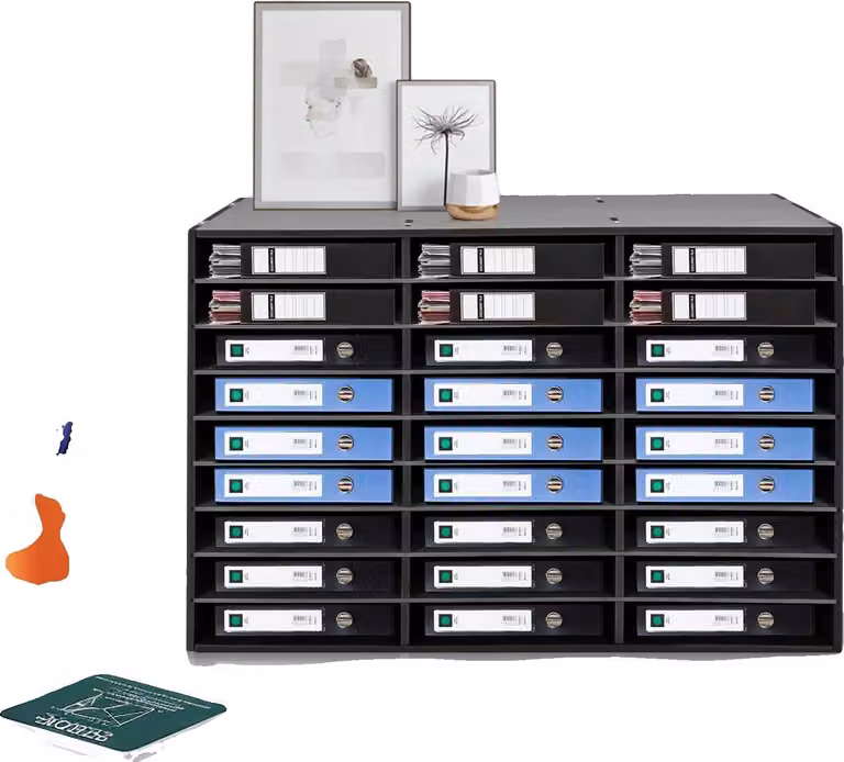 Organizer per libri, 27 scomparti, 31,5*12*21,69 pollici, portata 50 kg, in PVC, stile moderno