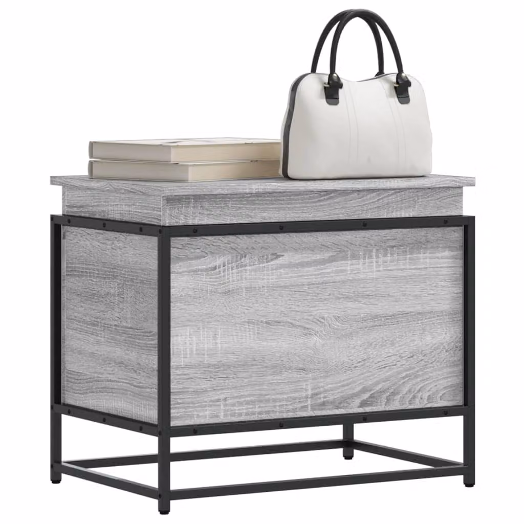 Contenitore con coperchio vidaXL in stile industriale, colore grigio, L 60 cm x P 40 cm x H 51,5 cm