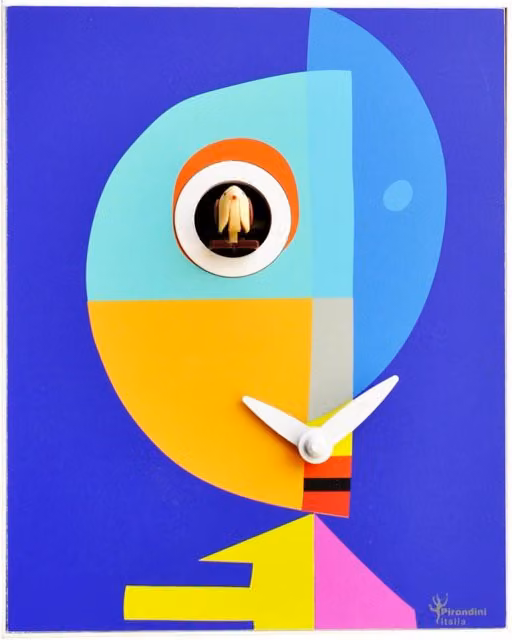 Orologio a Cucù da Parete 16,5x20x10cm Pirondini Italia D'Apres Klee