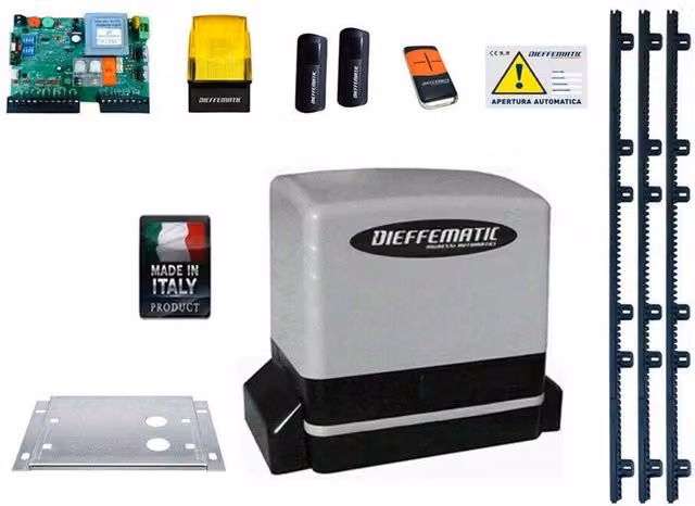 KIT MOTORE 900KG SCORREVOLE AUTOMATICO CON 3 MT CREMAGLIERA NYLON 230V KV9