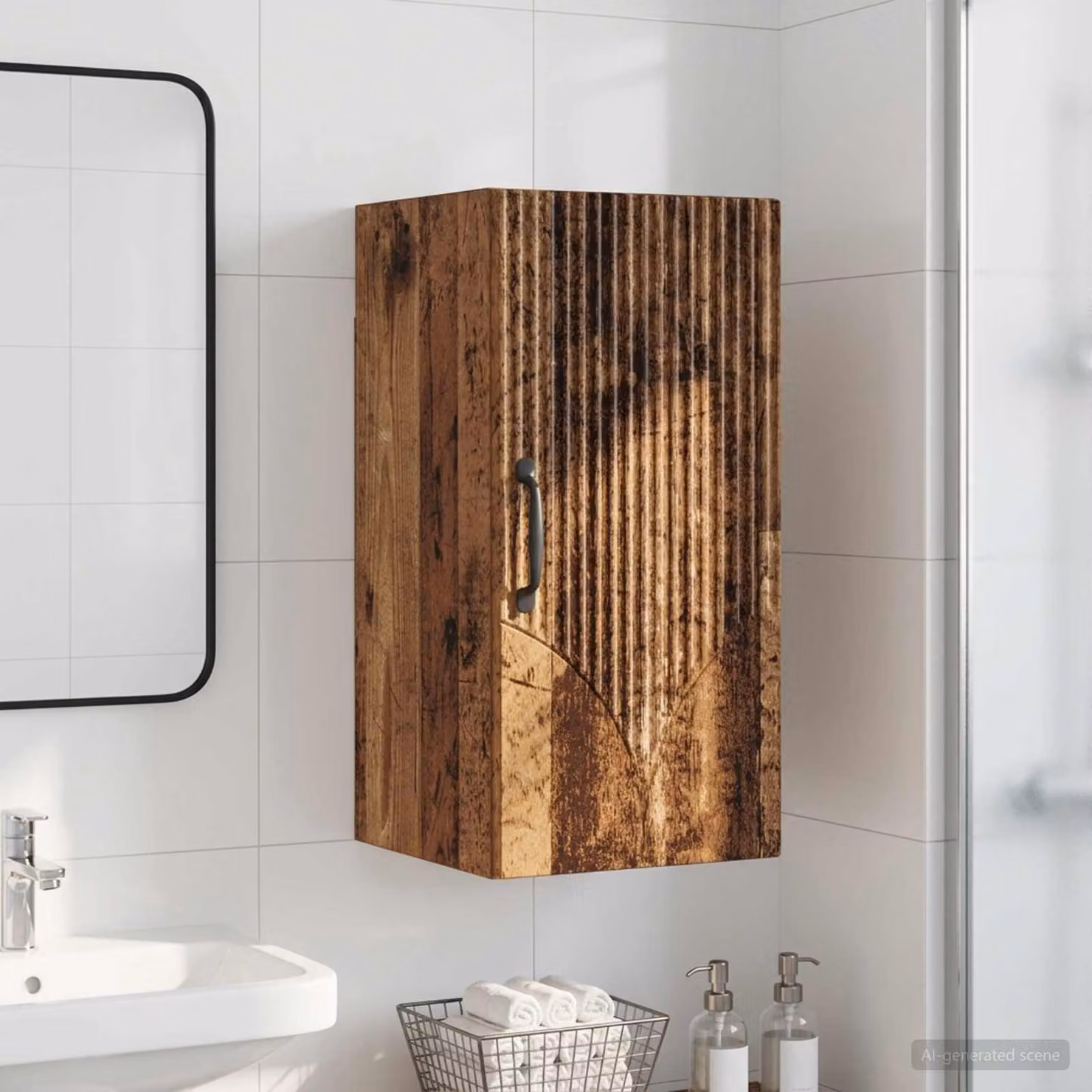 Armadio da bagno a muro vidaXL HOORN in legno marrone, L 30 cm x P 31 cm x H 59 cm