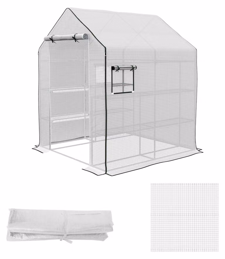 Pellicola di ricambio per serre - Copertura impermeabile per serre | Colore: Bianco | Dimensioni: 143x140x190 cm