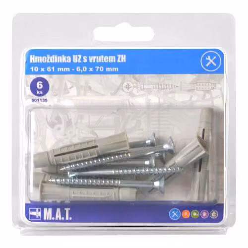 tassello UZ diametro 10 mm con vite ZH ZB (6 pz)