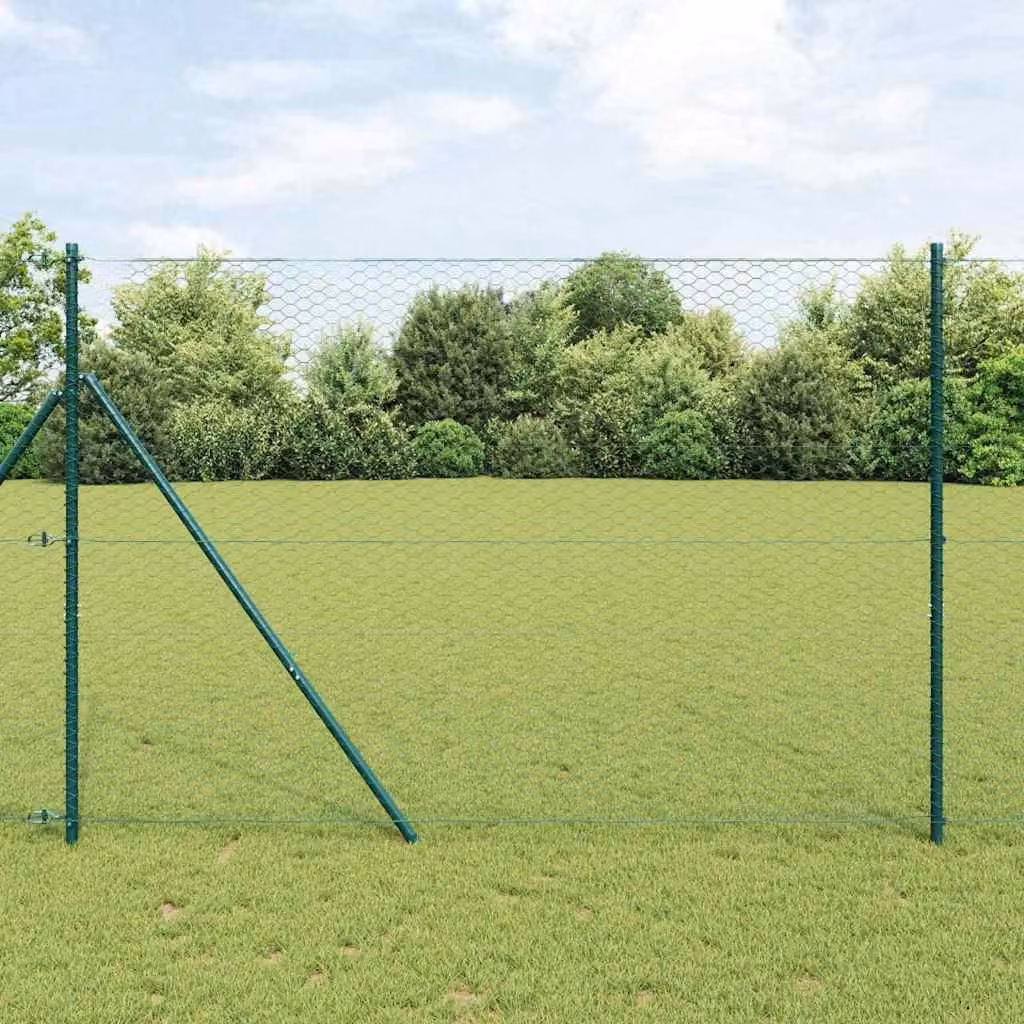Maison Exclusive - Recinzione a maglia esagonale, 1,5 x 50 metri, PVC, colore verde