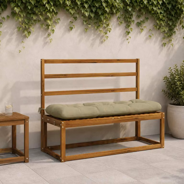 Set di 2 cuscini per panchina vidaXL VIANEN verdi in poliestere con imbottitura in schiuma, L: 120 cm, P: 40 cm, H: 12 cm