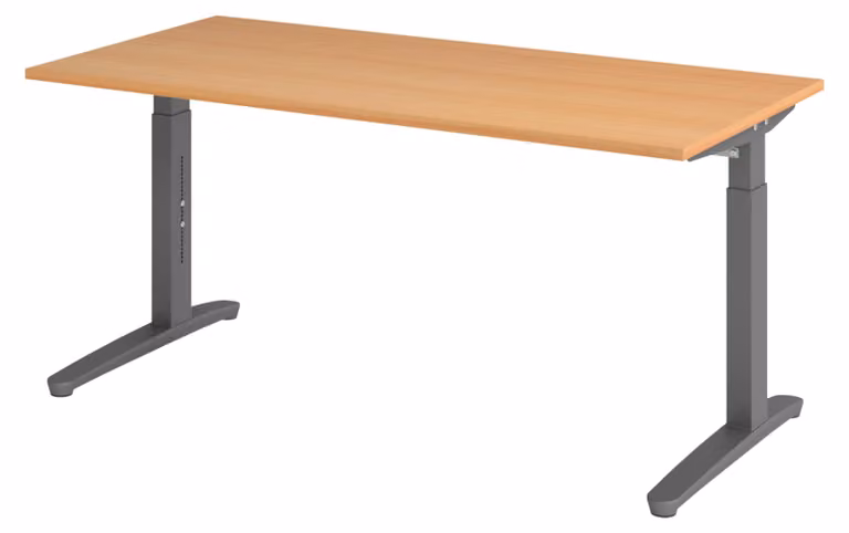 bümö Scrivania Serie-XB - Decorazione: faggio, dimensioni: 160 x 80 cm, struttura: grafite