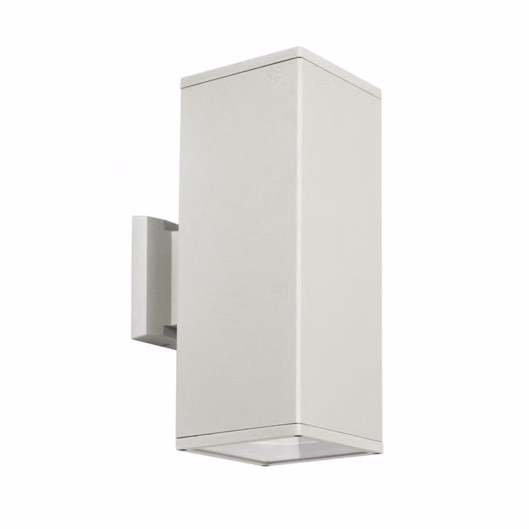 Lampada da parete esterna, dimensioni 30x12 cm, 2 attacchi E27, colore argento, grado di protezione IP54, modello SU-MA 8001 AL