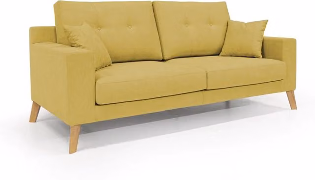 Divano moderno Danish Divani.Store in tessuto impermeabile giallo L: 166 cm