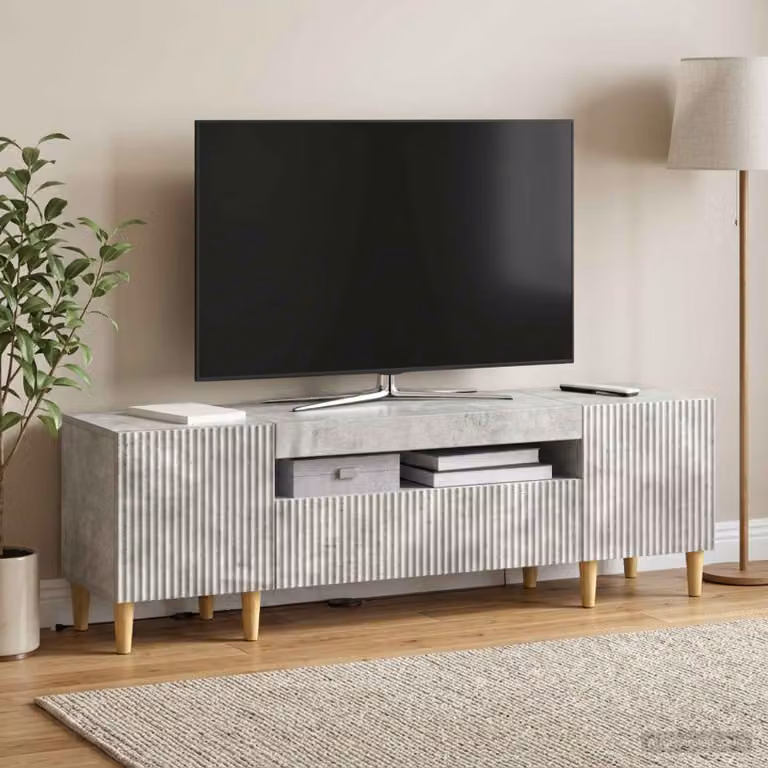 Mobile TV LED vidaXL ARNHEM Grigio Cemento L: 153 cm, P: 35 cm, H: 43 cm