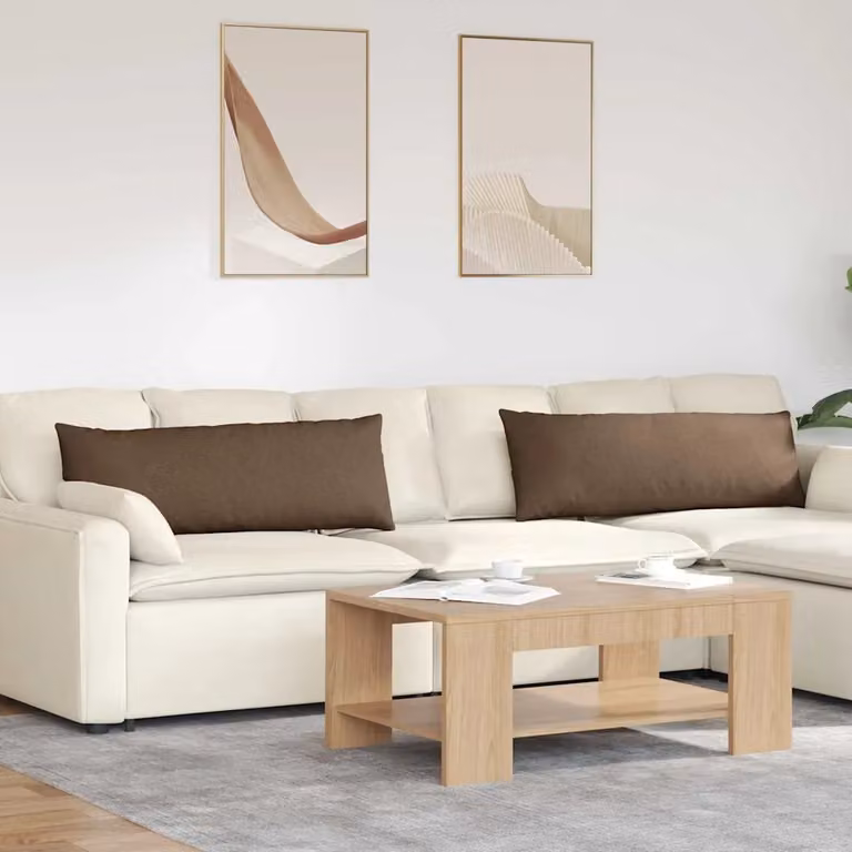 Set di 2 cuscini da divano vidaXL in tessuto marrone, L 120 cm x P 40 cm