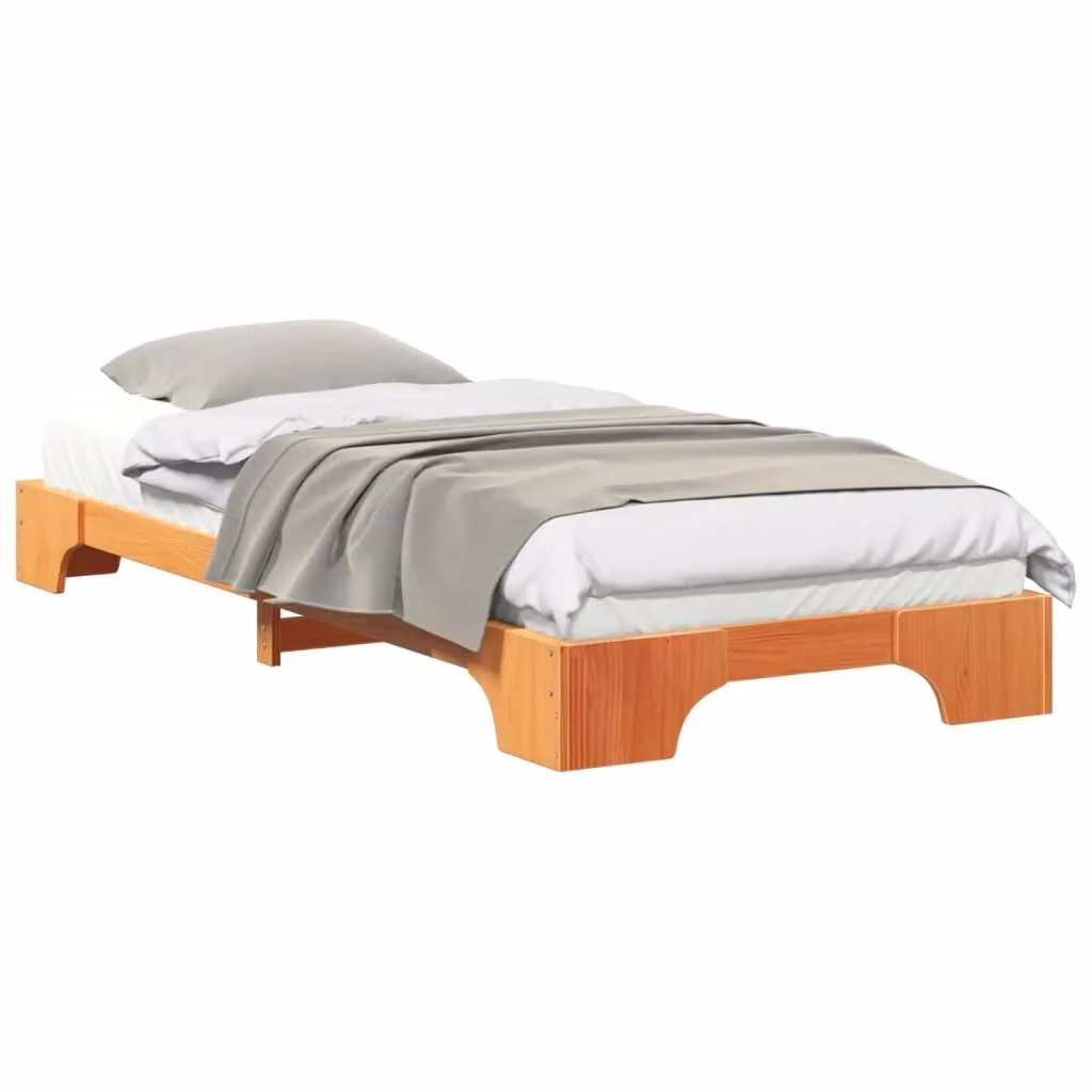 Struttura letto moderna vidaXL in pino massello marrone L: 227 cm, P: 107 cm, H: 100 cm – 2