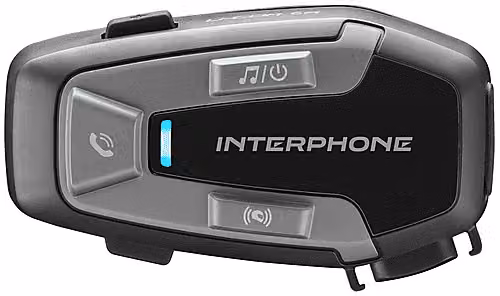Interfono per moto Interphone UCOM6R con Bluetooth e GPS, colore nero
