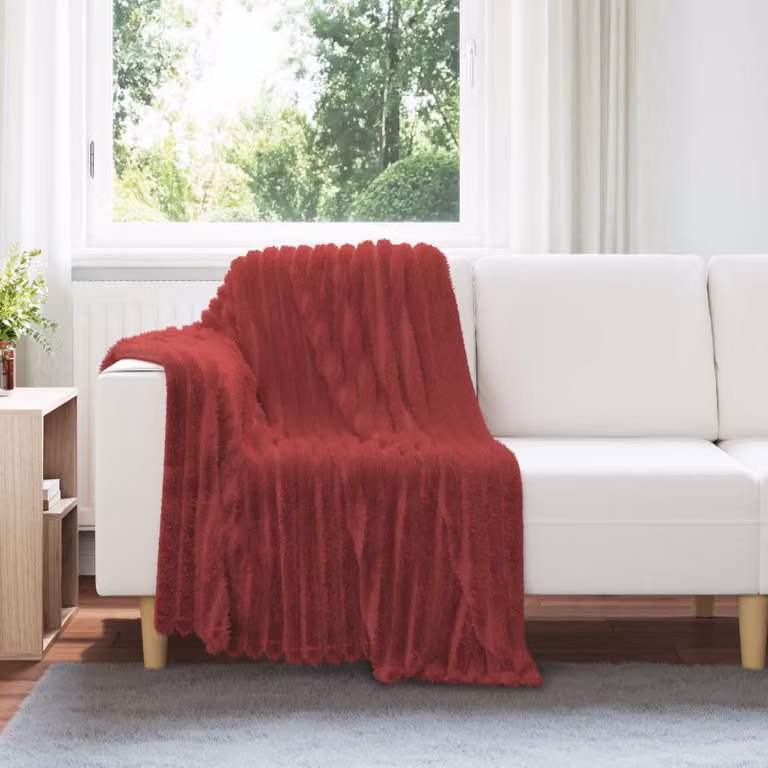 Coperta in pile vidaXL Rosso, L 150 x P 130 cm