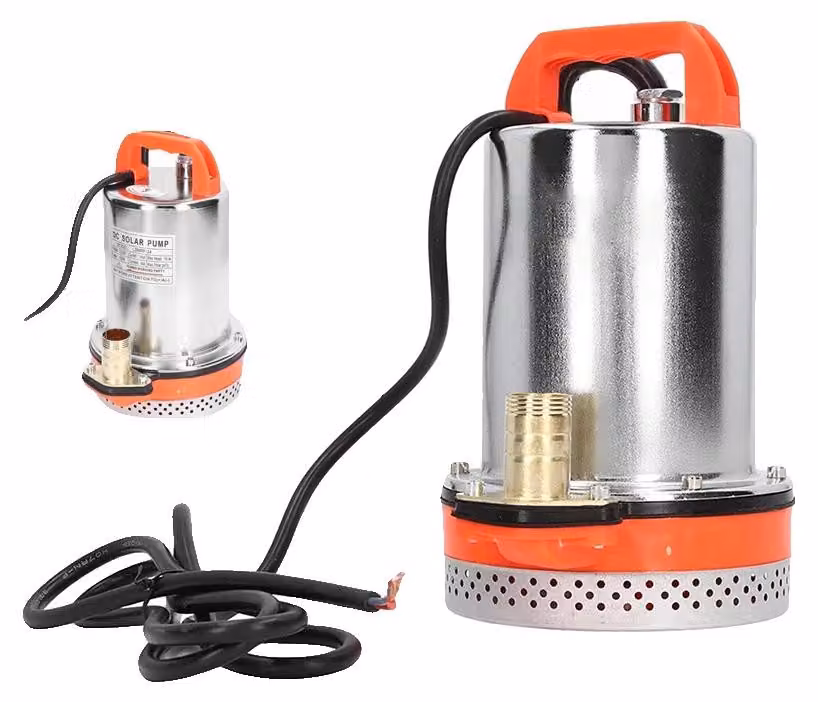 Pompa sommergibile, acciaio inossidabile, 12V DC, altezza di sollevamento di 8 metri, uscita da 1 pollice, cavo da 2,5 metri