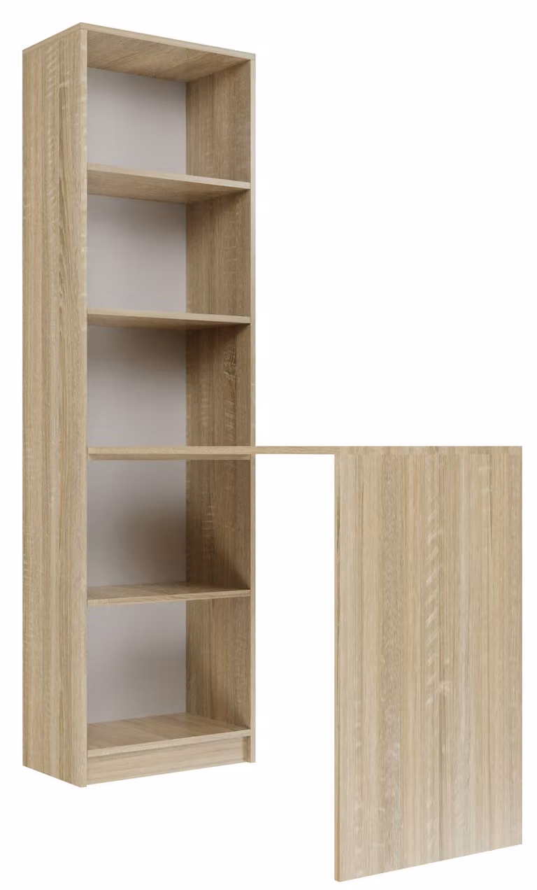 Scrivania con scansia ROMET - rovere sonoma
