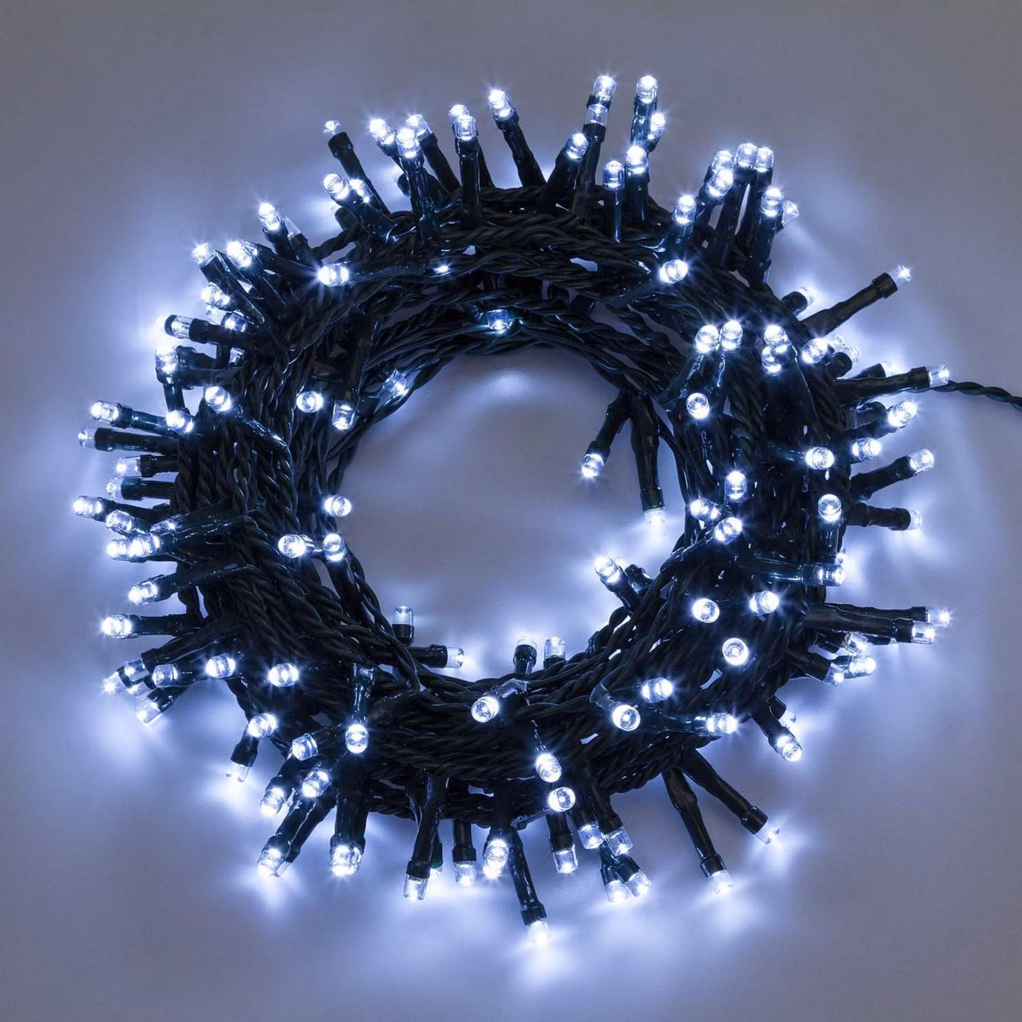 Xmas King: filone luminoso a LED da 20 m con 500 LED, 31 V, per uso esterno, 8 programmi, bianco freddo