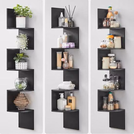 Famanu, scaffale a 5 ripiani, colore nero inchiostro