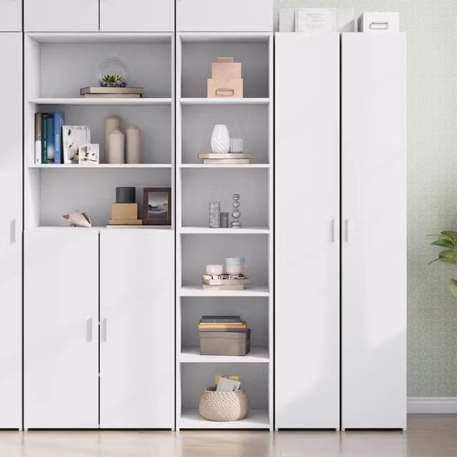 Credenza moderna bianca vidaXL a parete in legno MDF L: 45 cm, P: 41 cm, H: 185 cm