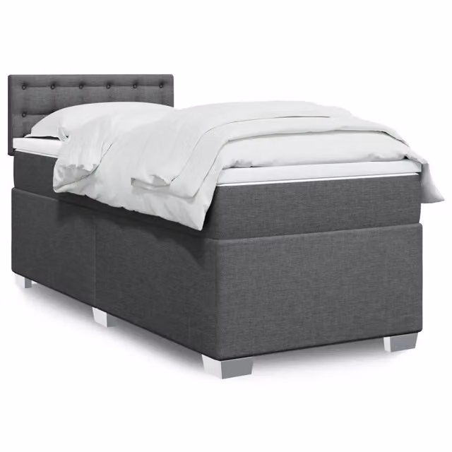 Giroletto a Molle con Materasso Grigio Scuro 80x200 cm Tessuto 3288030