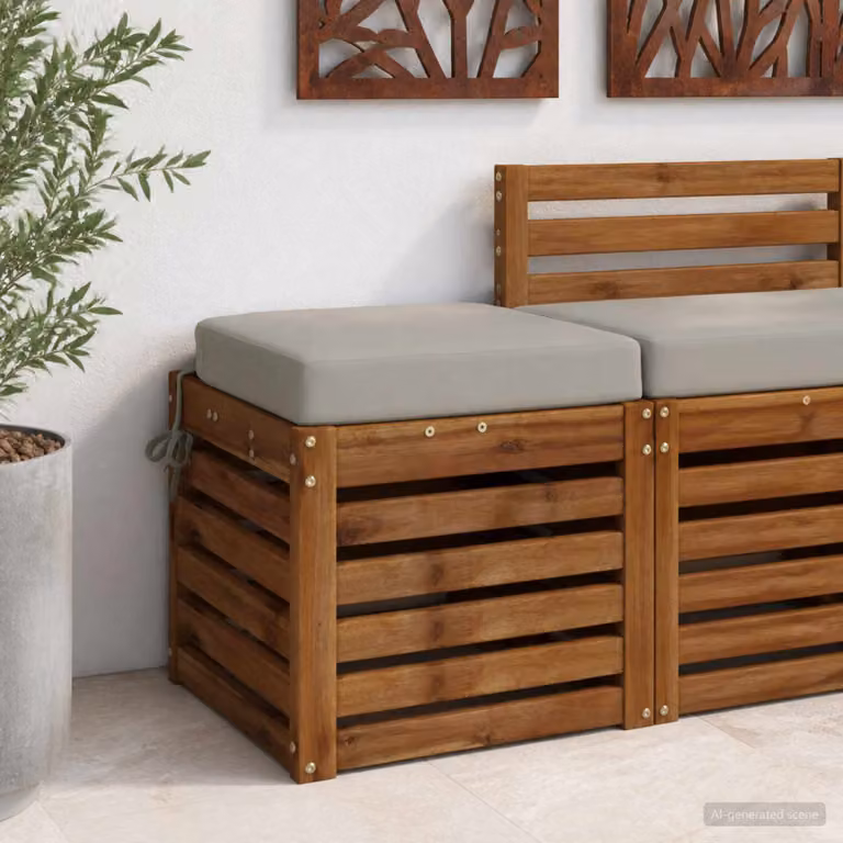 vidaXL Cuscino per sedile SOEST in poliestere grigio con rivestimento rimovibile e lavabile