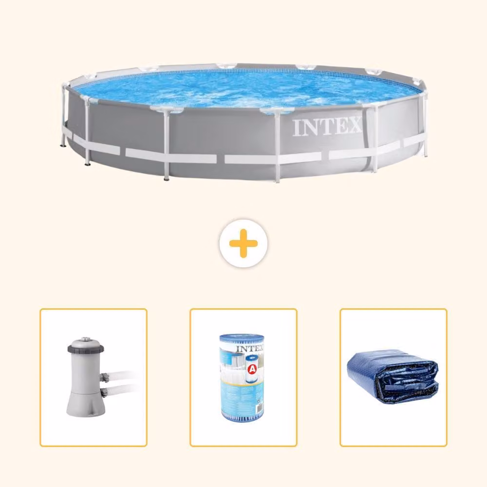 Struttura per piscina a forma di prisma - 366x76 cm - composta da 4 elementi - modello S21348