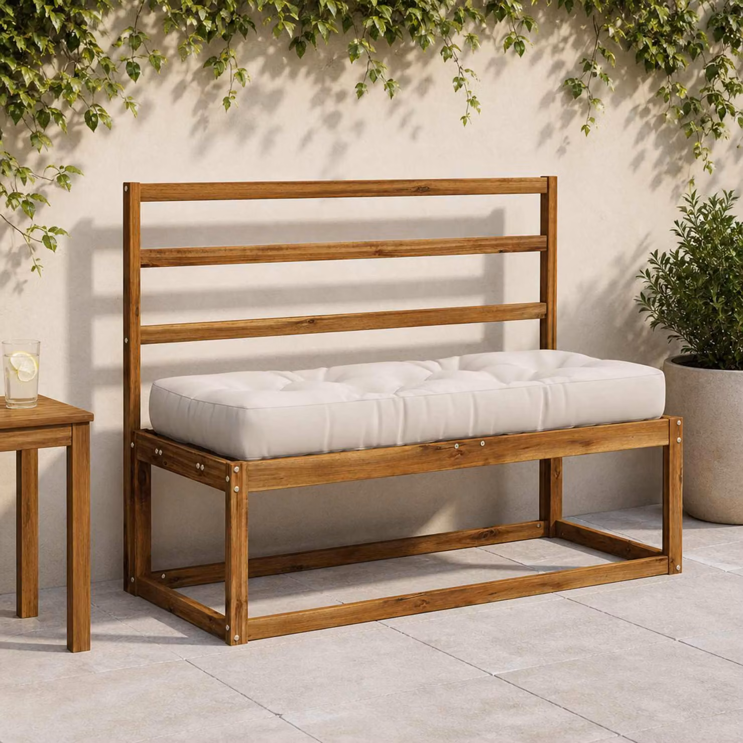 Cuscino per Pallet vidaXL VIANEN Bianco in Poliestere con Rivestimento Lavabile e Resistente ai Raggi UV