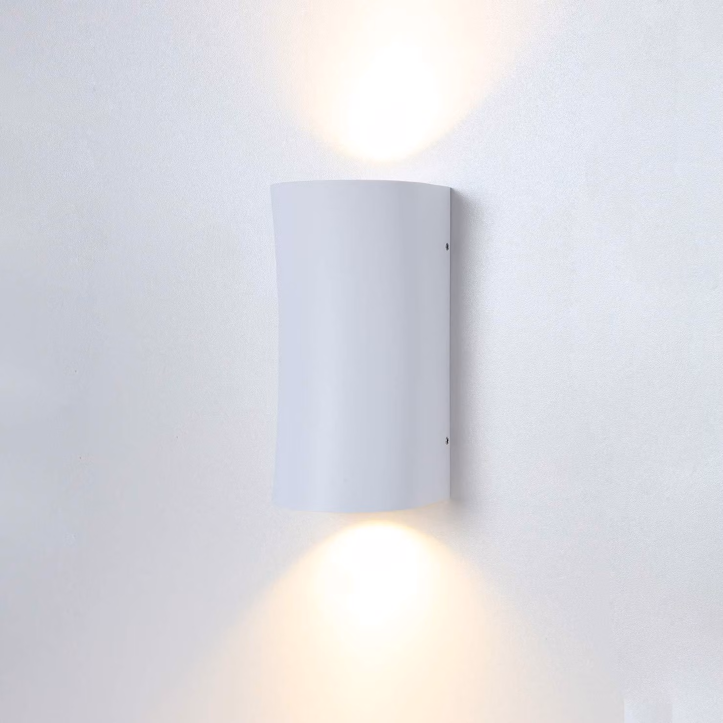 Lampada da parete GU10, 2x35W, alluminio bianco, dimensioni 16x8x8 cm