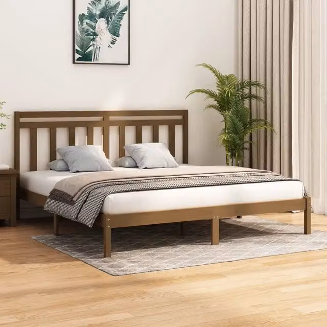Giroletto Ambra in legno massello di pino marrone con doghe fisse L/P: 200 x 200 cm – 1