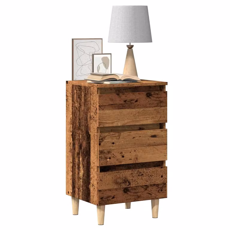 Comodino vidaXL in legno multistrato color marrone, modello classico a parete, L: 40 cm, P: 35 cm, H: 69 cm