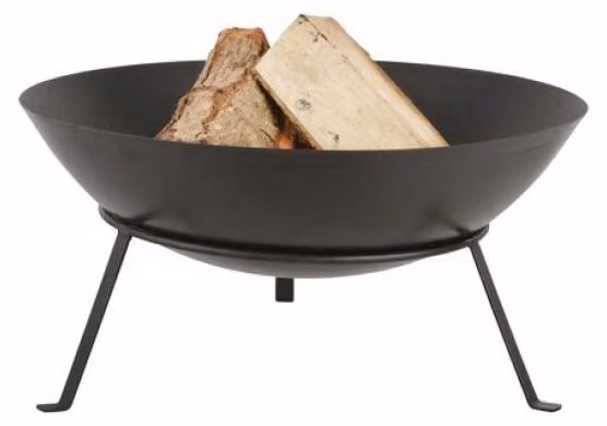 Esschert Design ciotola per fuoco all'aperto 59cm metallo fuoco da campeggio patio nero