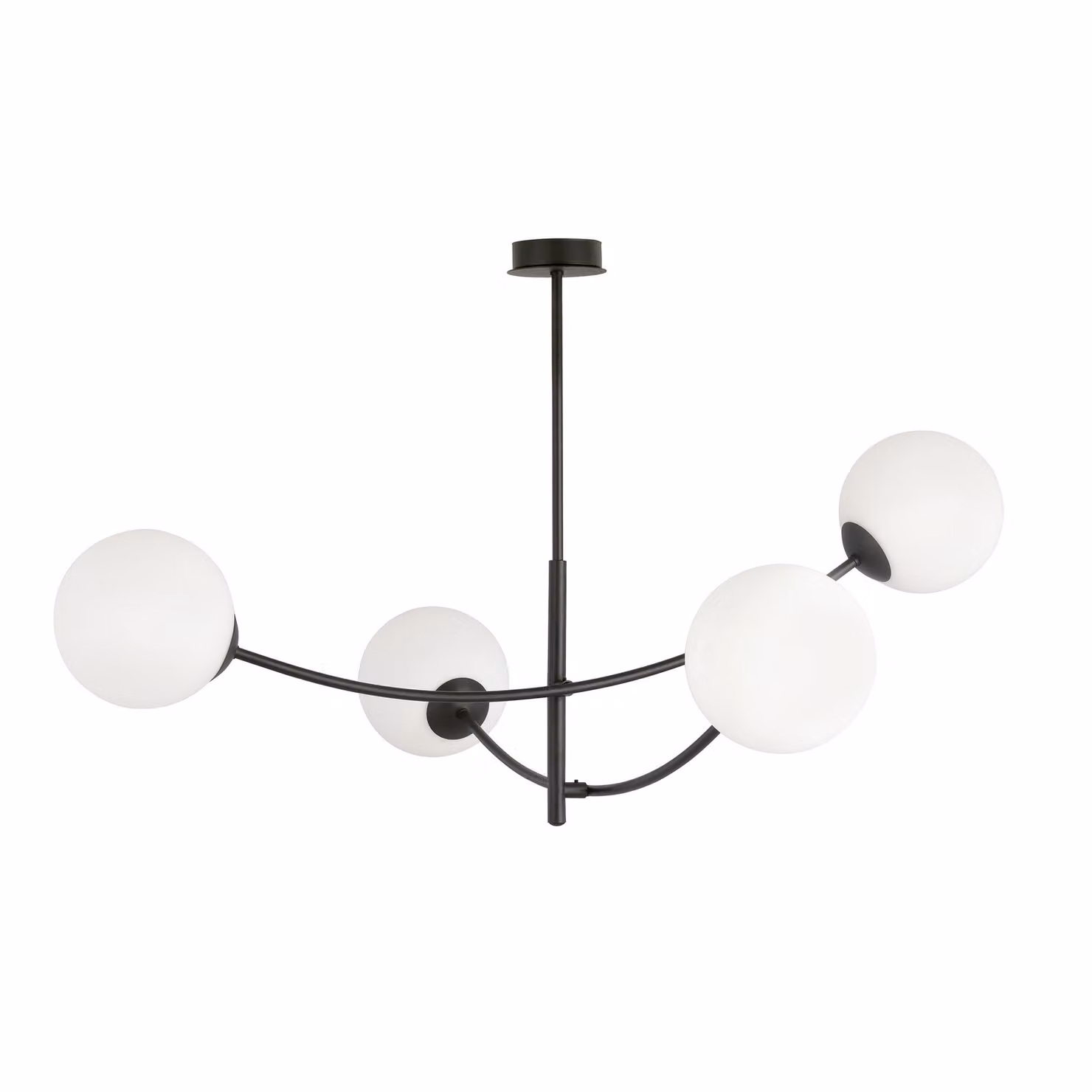 Lampada da soffitto Emibig 4xE14 40W HUNTER 4 BLACK/OPAL 1102/4