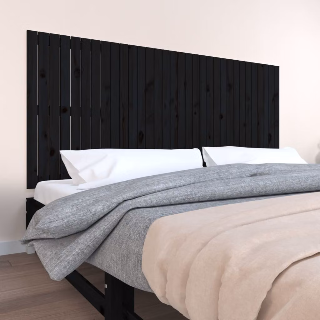 Testiera da parete vidaXL in legno massello di pino nero L: 204 cm, H: 90 cm, P: 3 cm