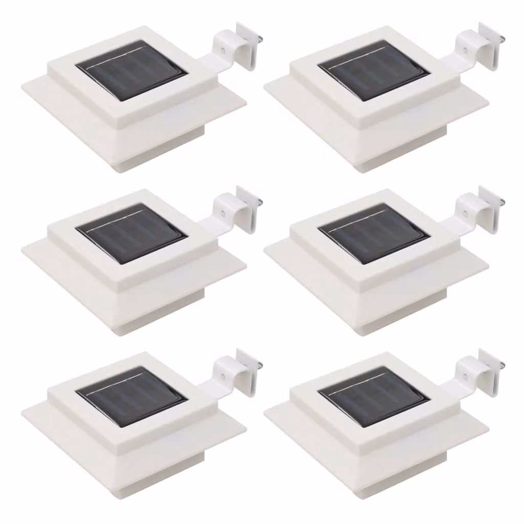 The Living Store Luci solari da esterno 6 pezzi LED Quadrato 12 cm Bianco