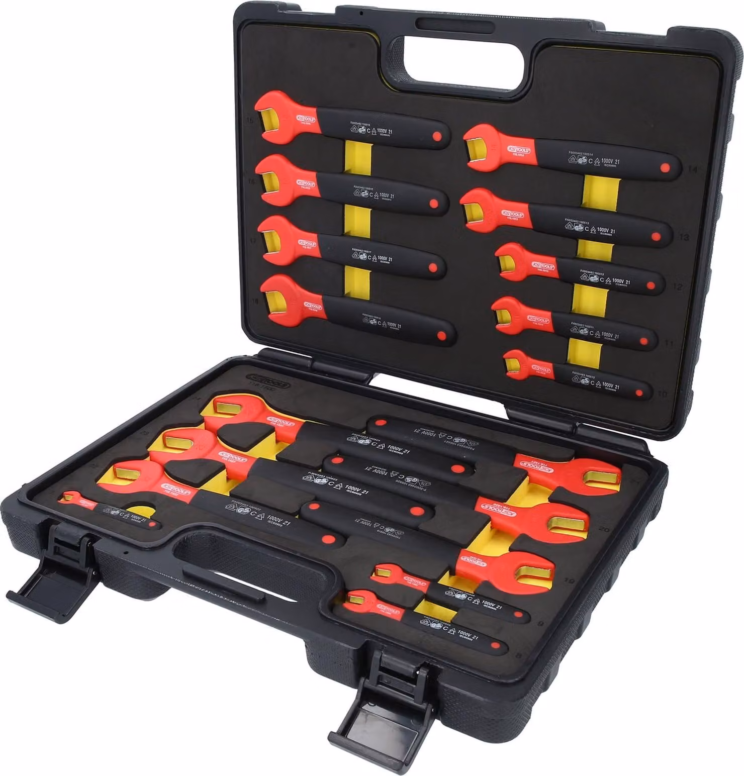 KS TOOLS Set di chiavi aperte da 18 pezzi con isolamento protettivo - 118.1500