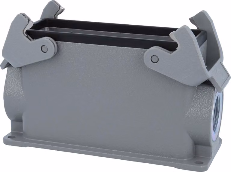 HARTING Han 24B Base alta, 2xM25 uscita cavo laterale, con 2 staffe trasversali Vite M25 Area di serraggio 9,0 mm