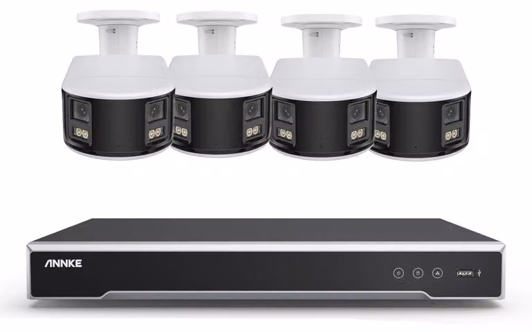 Kit di telecamere di sicurezza: sistema NVR a 8 canali con 4 telecamere dome da 8MP e rilevamento intelligente