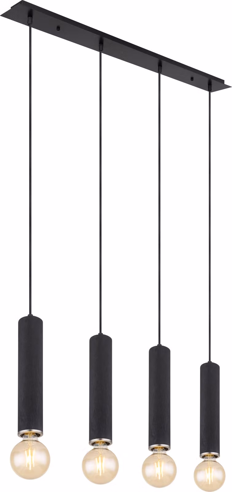 Globo Lighting lampada a sospensione in metallo nero opaco, 4x E27