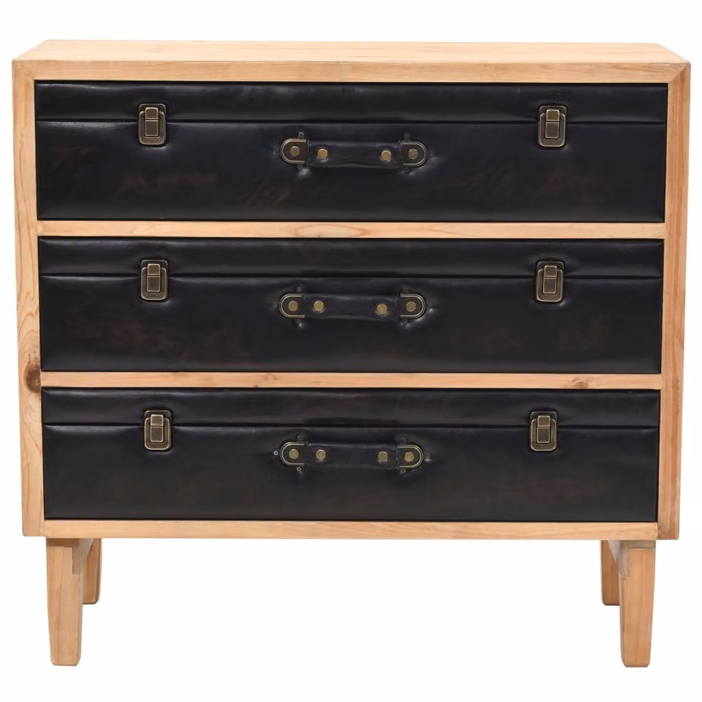 Cassettiera in Legno Massello di Abete 80x36x75 cm