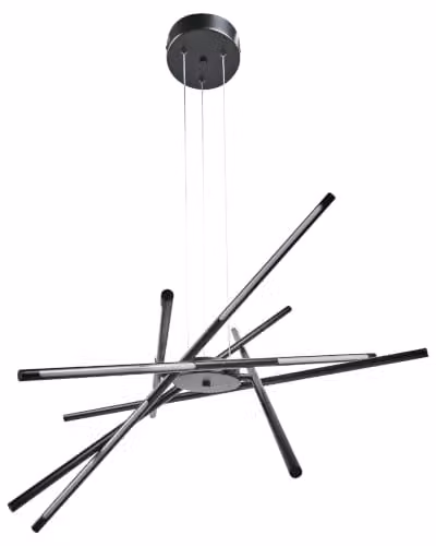 Beliani Lampada a sospensione LED con dettagli in metallo Design geometrico Lampada a sospensione nera