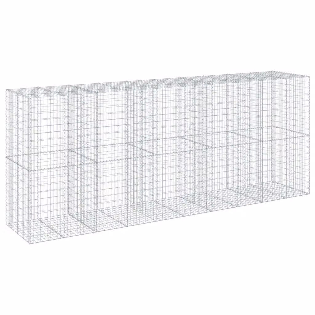 Cesto Gabbione con Copertura vidaXL in Ferro Zincato Argento L/P/H: 500 x 100 x 200 cm – 2
