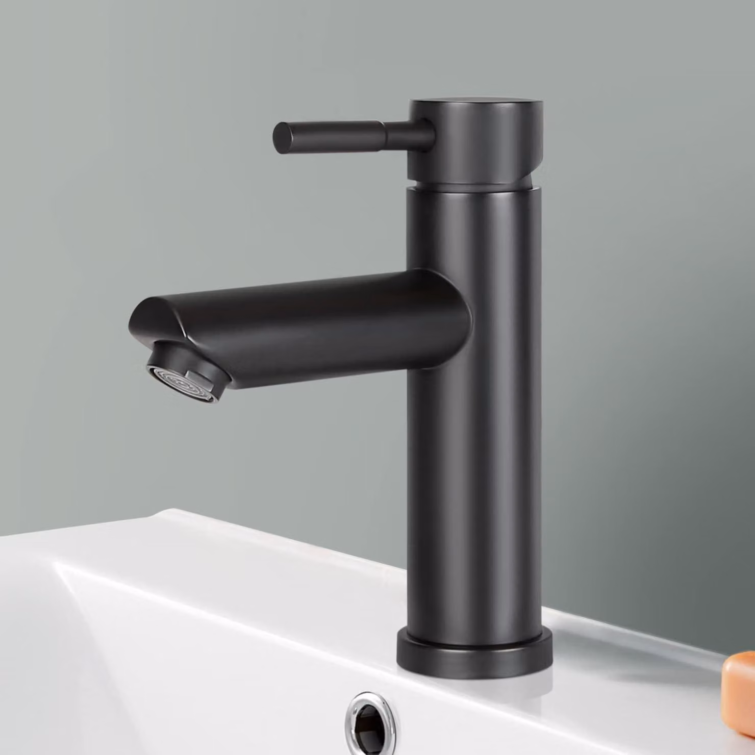 Miscelatore monocomando nero, in acciaio inossidabile 304, per lavabo da bagno
