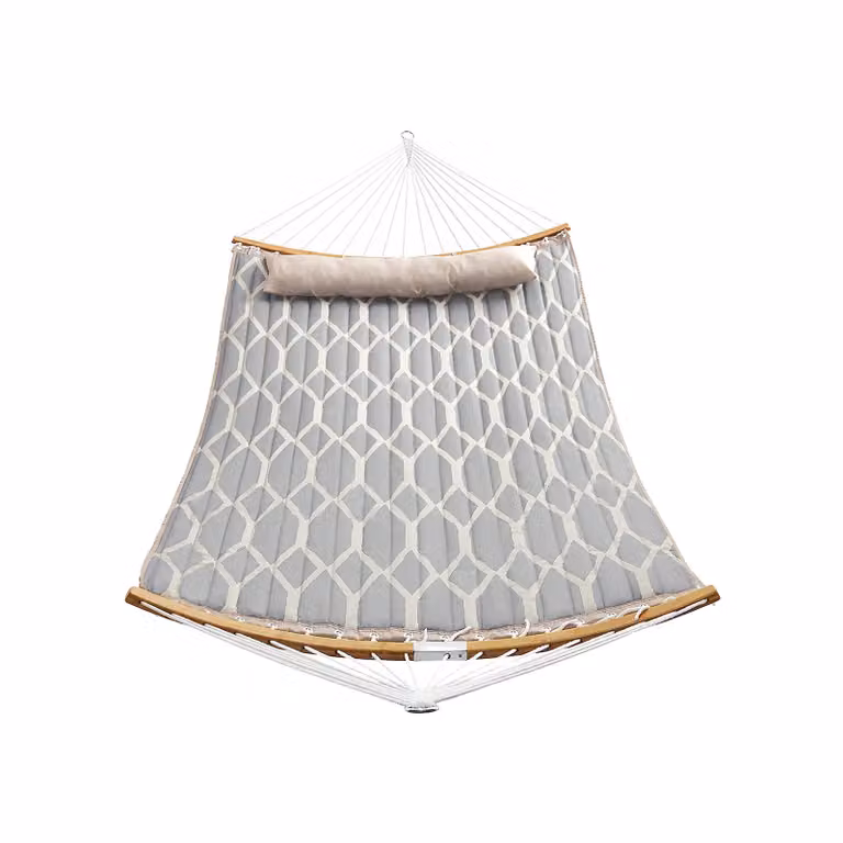Amaca in Tessuto Trapuntato con Cuscino | SONGMICS, Grigio e Rombi Beige