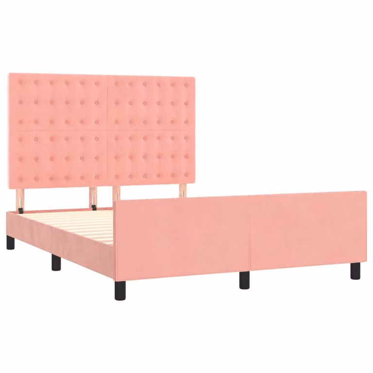 Giroletto con Testiera Rosa 140x190 cm in Velluto