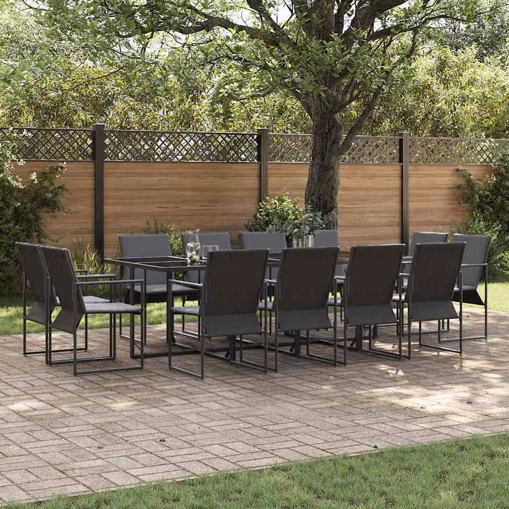 Maison Exclusive - Set da Pranzo per Giardino 13 pcs Nero Acciaio
